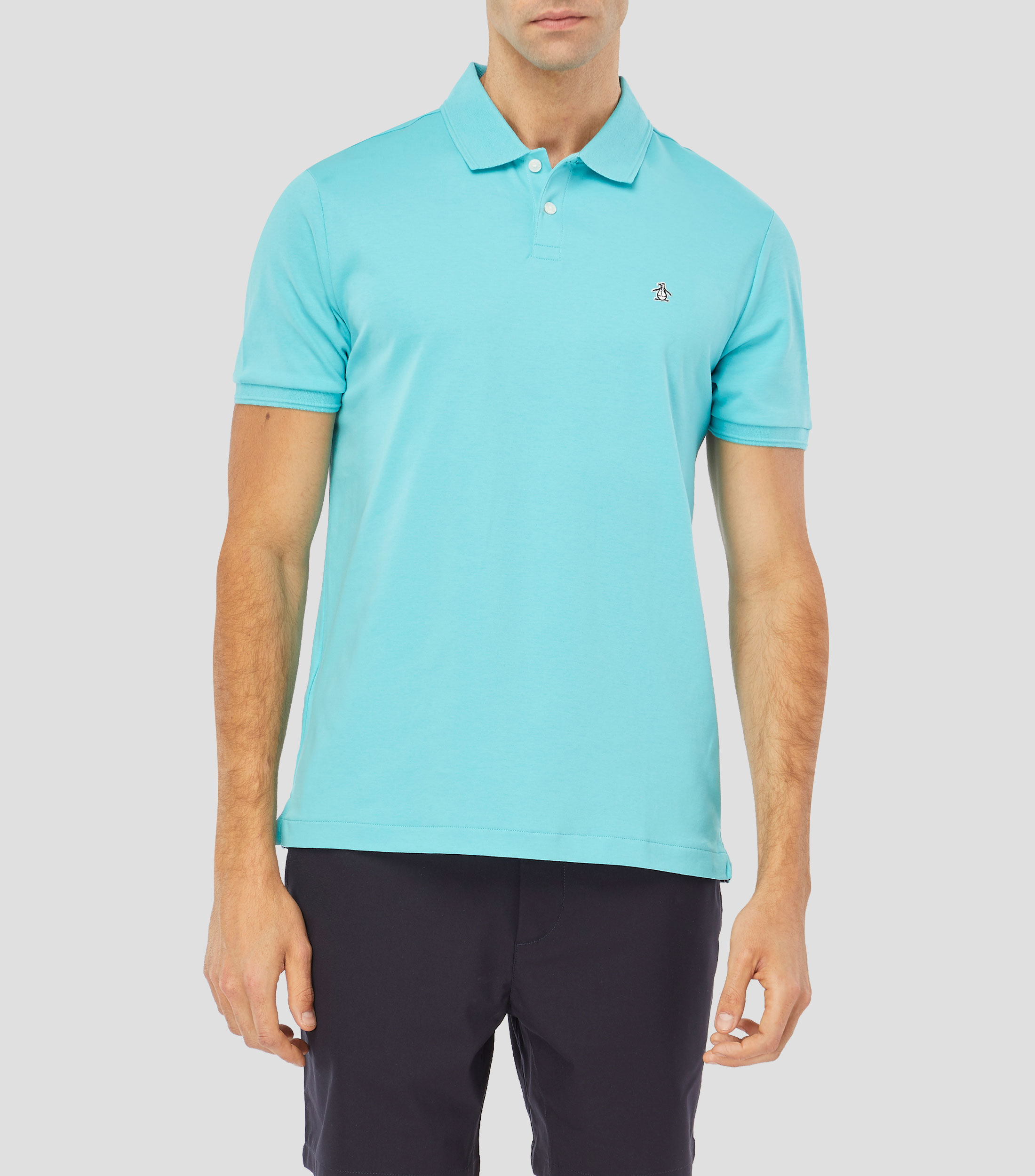 Playera tipo polo manga corta lisa Hombre